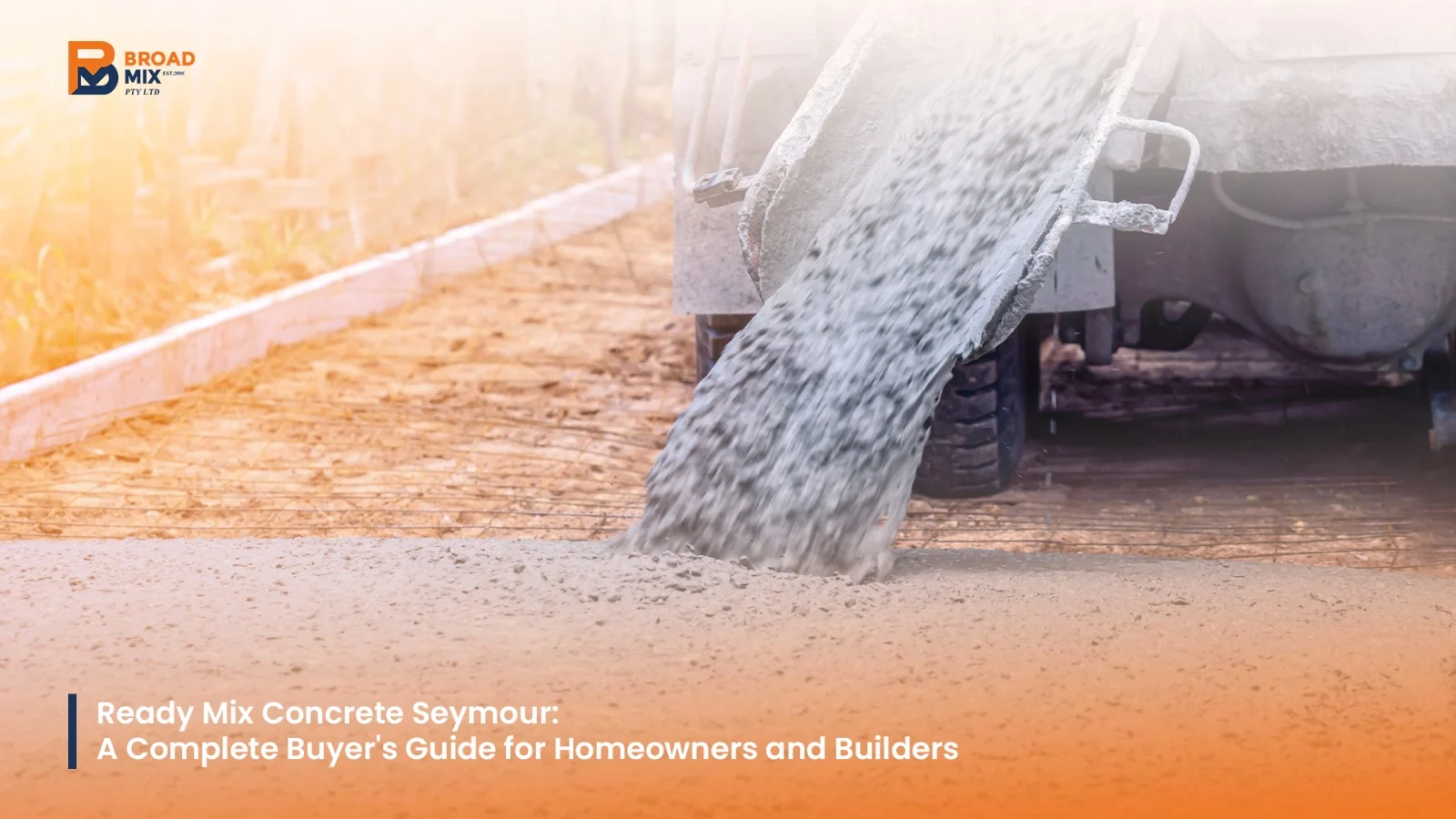 Ready mix concrete delivery or pour in Seymour region