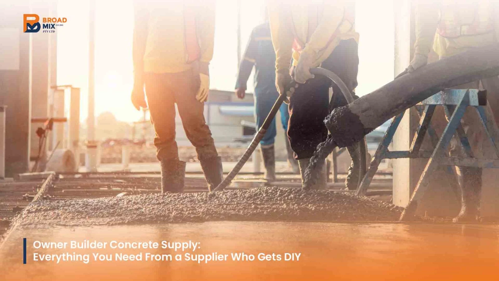 Owner builder working on a DIY concrete slab project